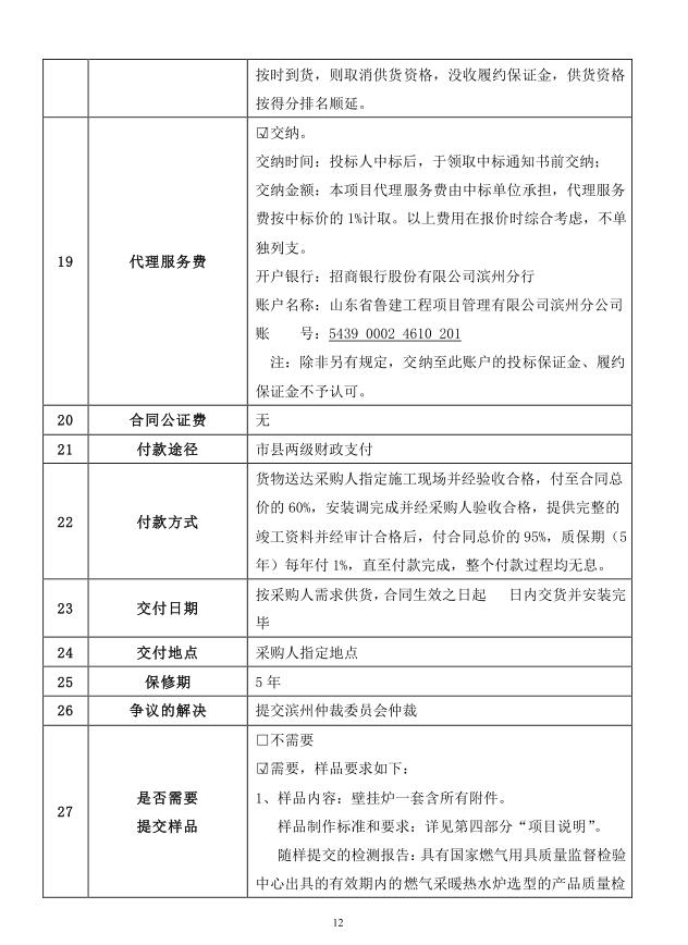 2018年度博興縣錦秋街道辦事處冬季清潔取暖煤改汽項目(壁掛爐)